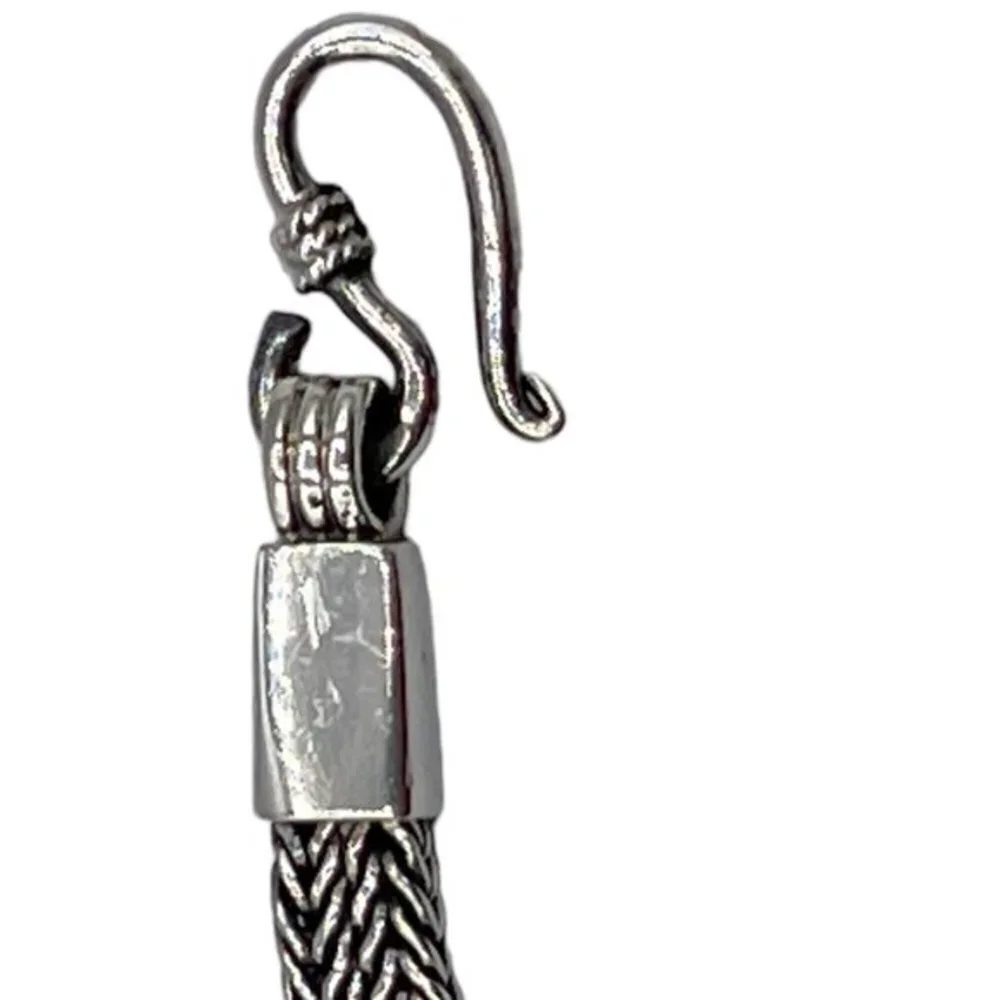 Oxidized Rare .825 Silver Enamel Chain Bracelet